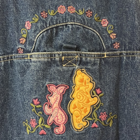 VTG. EUC Winnie the Pooh and Piglet embroidered denim overalls. Darling! Sz M - Picture 2 of 7